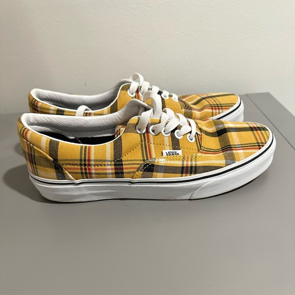 Yellow Plaid Vans - wore once - Picture 1 of 4